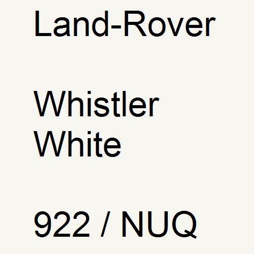 Land-Rover, Whistler White, 922 / NUQ.